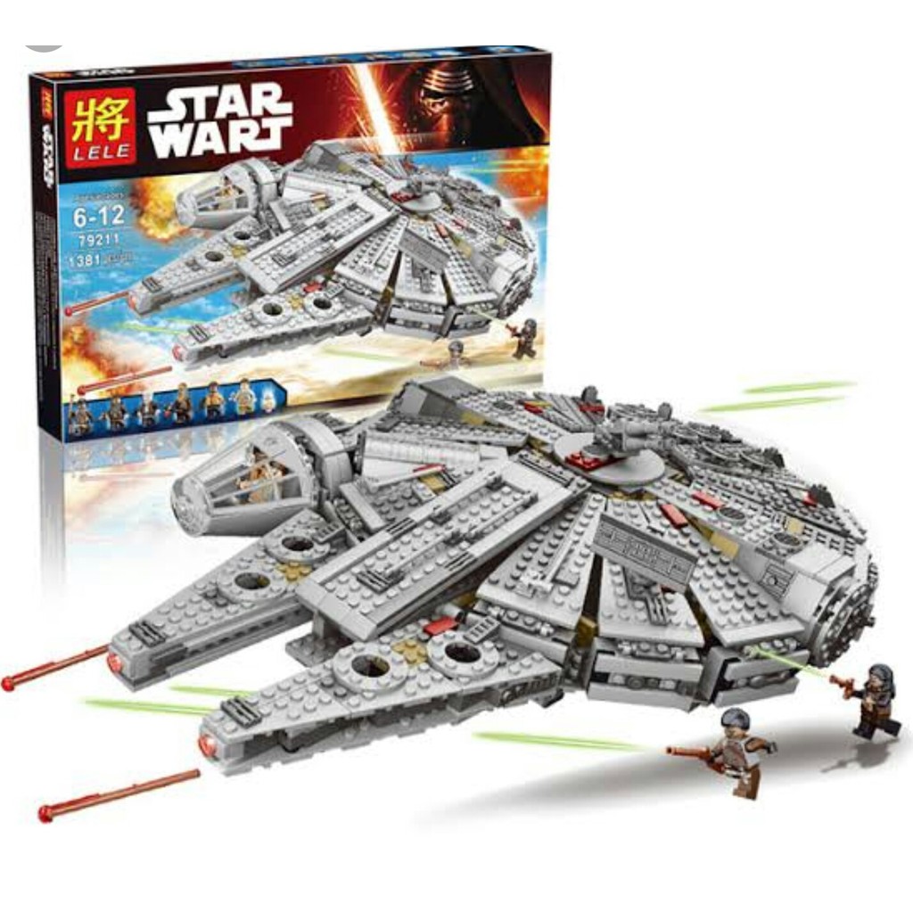 firstbuy-ตัวต่อเลโก้-lele-79211-สตาร์วอร์-star-wars-millennium-falcon-จำนวน-1381-ชิ้น-ต่อสนุก