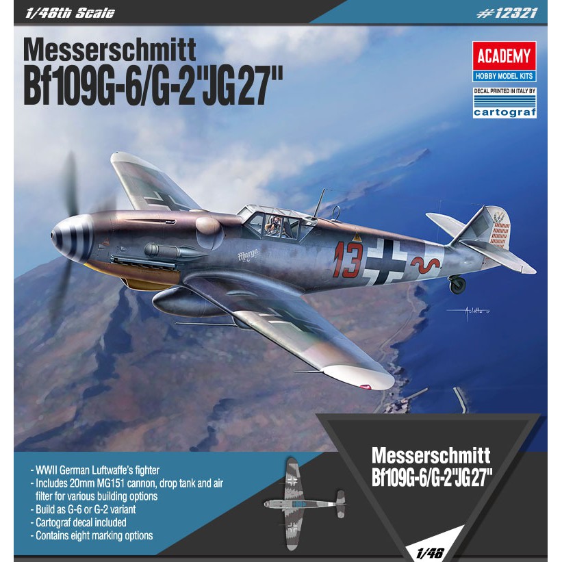 โมเดลเครื่องบินประกอบ-academy-model-1-48-ac12321-messerschmitt-bf109g-6-g-2