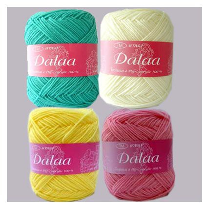 ดาหลา-สีพื้น-1ม้วน-ไหมพรมเส้นเล็ก-ยาวประมาณ-420หลา-ไหมนุ่ม-4ply