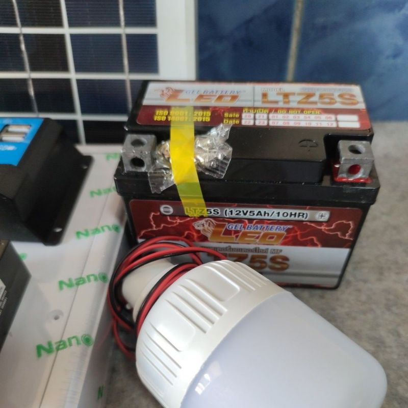 ชุดนอนนาประกอบเองโซล่าเซลล์-12v-24v30aพร้อมแบตเตอรี่