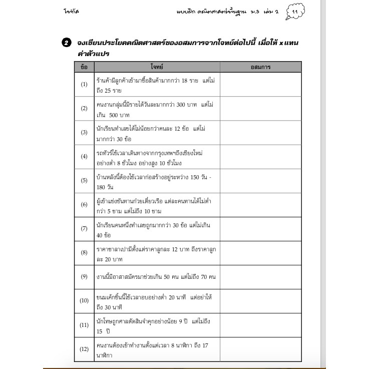 แบบฝึกคณิตศาสตร์พื้นฐานม-3-เล่ม-2-เฉลย-หลักสูตรเก่า-สำนักพิมพ์โฟกัส