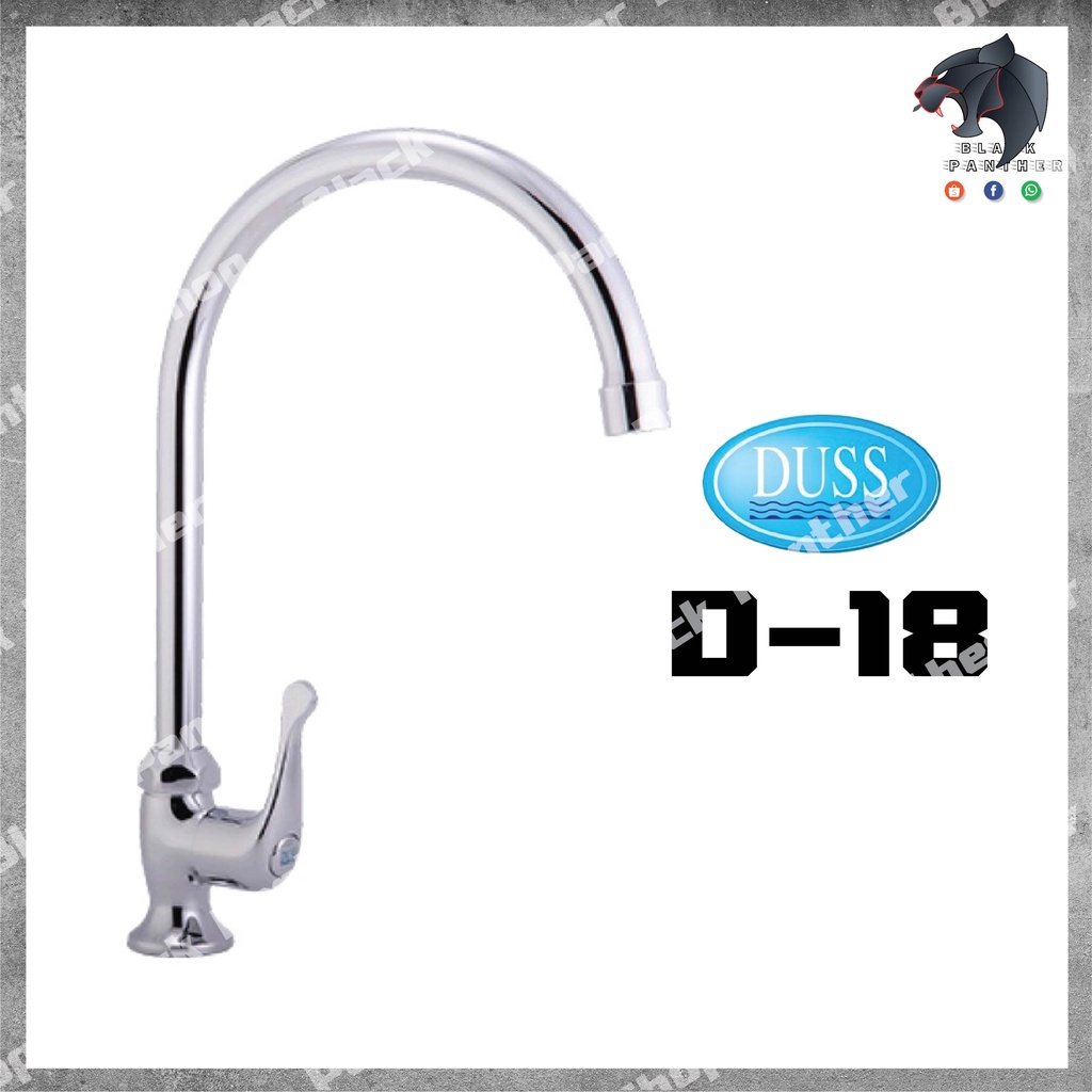 duss-d18-ก๊อกซิงค์-ตั้งเคาเตอร์-brass-faucet-ก๊อกน้ำ-ทองเหลือง-ชุบโครเมี่ยม-งวงโค้ง-วางเคาเตอร์-d-18