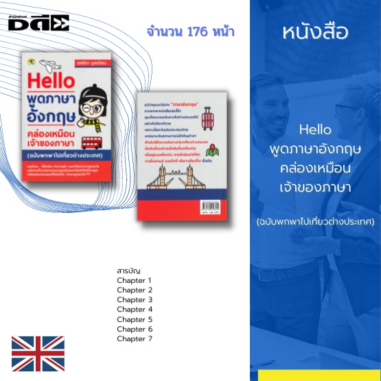 หนังสือ-hello-พูดภาษาอังกฤษคล่องเหมือนเจ้าของภาษา-ฉบับพกพาไปเที่ยวต่างประเทศ-พร้อมด้วยอธิบายคำศัพท์และไวยากรณ์ท้ายบท