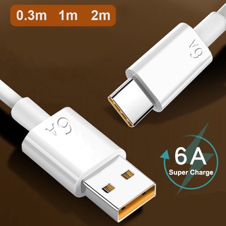 สายชาร์จเร็วมาก 0.3 ม. 1 ม. 2 ม. แกนทองแดง 4 แกน 6A Type C และ IC 3A Micro USB ซิงค์ข้อมูลฟ้าผ่า