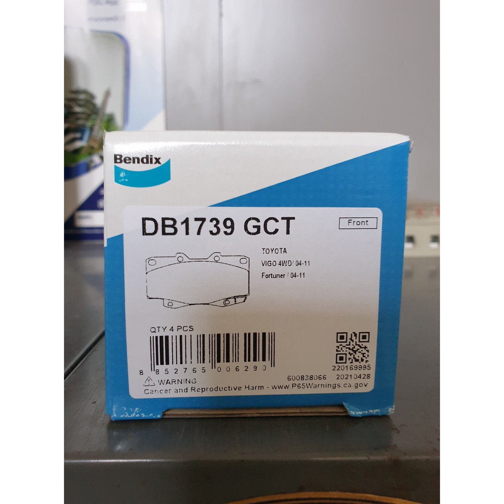 ผ้าเบรคหน้า BENDIX DB1739 GCT TOYOTA FORTUNER ปี04-11 | Shopee Thailand