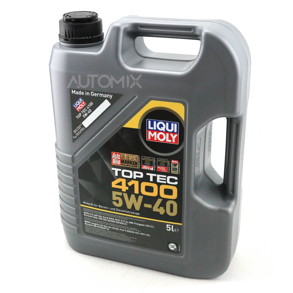 liqui-moly-top-tec-4100-5w40-fully-synthetic-5-ลิตร-เครื่องยนต์เบนซินและดีเซล-สังเคราะห์แท้-acea-c3-api-sn-lm0052