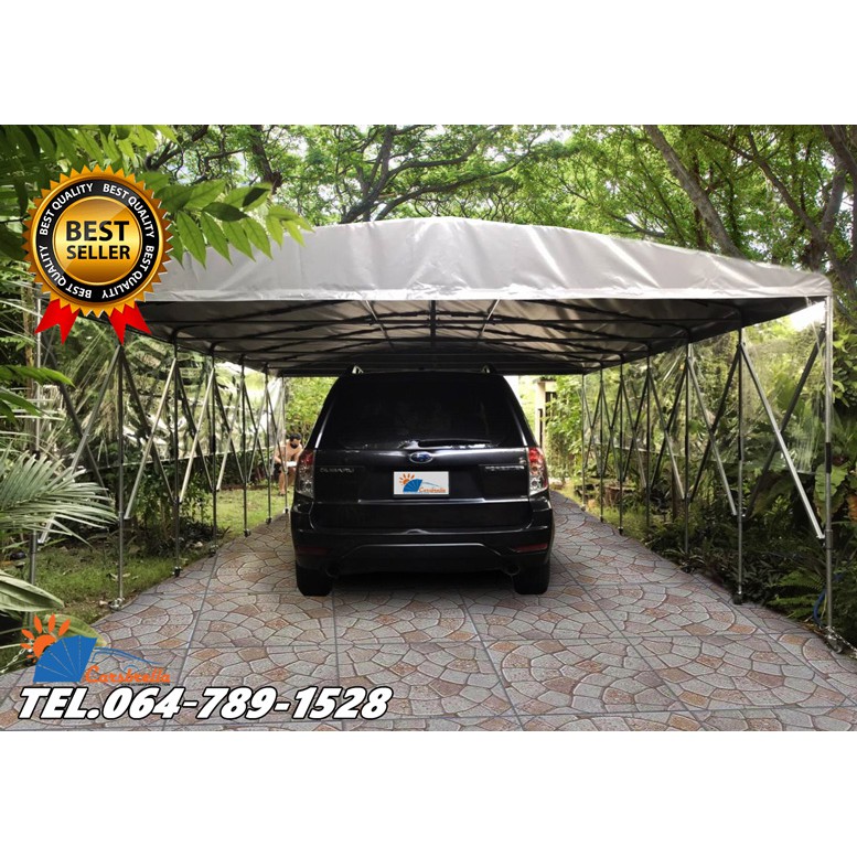 เต็นท์จอดรถพับได้-เต็นท์จอดรถสำเร็จรูป-carsbrella-รุ่น-twin-a-โครงสร้างสามารถ-ยืด-หด-และ-พับ-เก็บได้