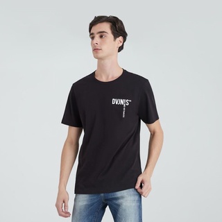 เสื้อยืดใหม่ 2022DAVIE JONES เสื้อยืดพิมพ์ลายโลโก้ ทรง Regular Fit สีขาว สีดำ สีเทา สีเขียว สีเทาเข้ม Logo Print T-Shirt