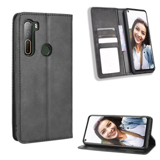 Casing HTC U20 5G Vintage Flip Cover Magnetic Wallet Case PU Leather Cases Card Holder