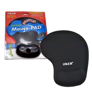 สินค้า Oker PA01 Mouse pad withGel เเผ่นรองเม้าส์พร้อมเจลรองข้อมือเจล Mouse