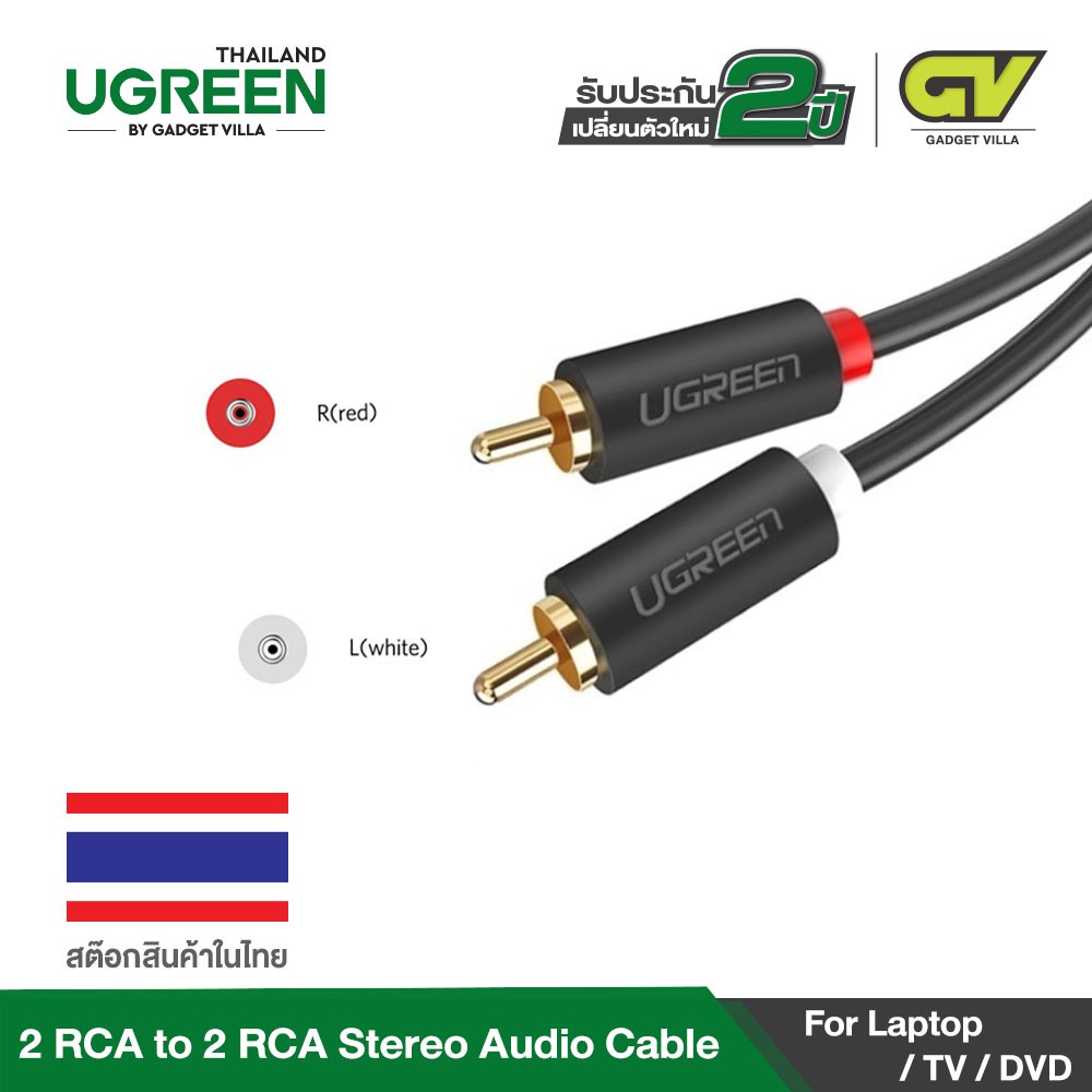 ภาพหน้าปกสินค้าUGREEN รุ่น AV104 2 RCA to 2 RCA สายสัญญาณเสียง Stereo Audio Cable สายยาว 1-5 เมตร จากร้าน gadgetvilla บน Shopee