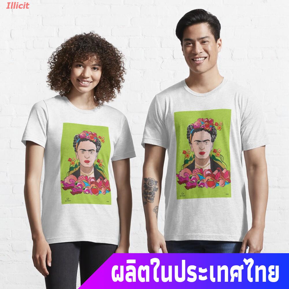 เสื้อยืดกีฬา-frida-kahlo-essential-t-shirt-mens-womens-t-shirts