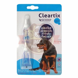 ภาพขนาดย่อของภาพหน้าปกสินค้าCleartix spot on ป้องกันและกำจัดเห็บหมัดสำหรับสุนัขน้ำหนัก 10-20 กก. 1 แพค (2 หลอด)(สีฟ้า) จากร้าน maxpetfood บน Shopee ภาพที่ 1