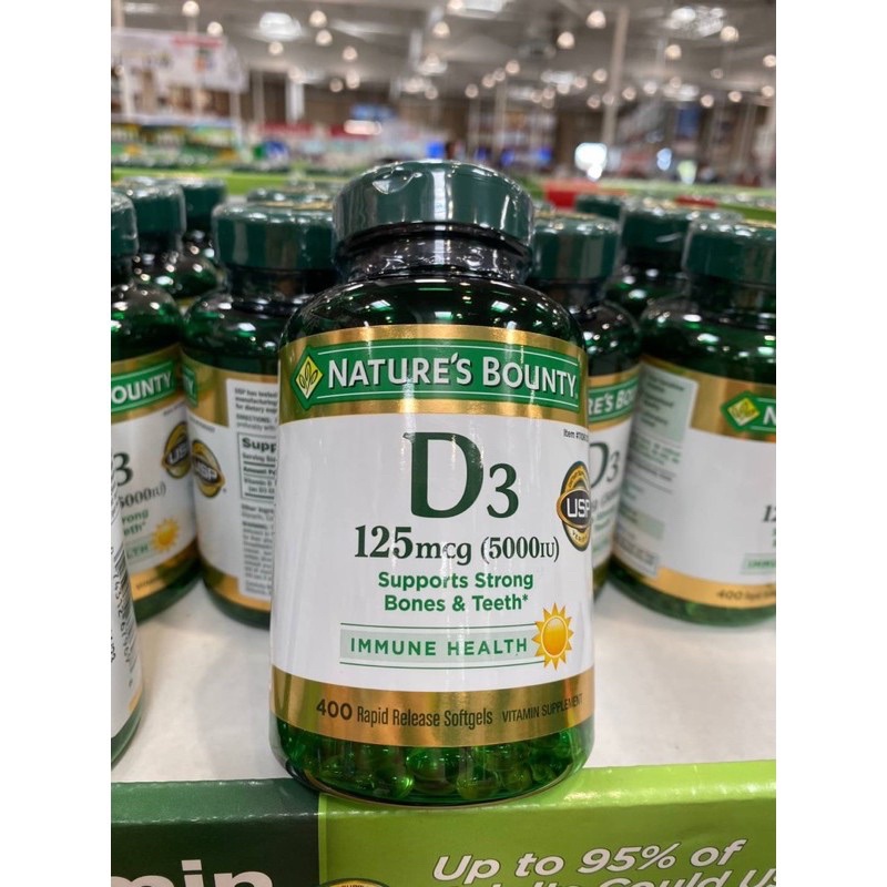 วิตามินd3-natures-bounty-vitamin-d3-125-mcgบรรจุ-400-softgels-วิตามินนำเข้าจากอเมริกาแท้100