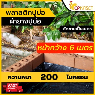 สินค้า พลาสติกปูบ่อ ผ้ายางปูบ่อ กว้าง 6เมตร หนา 200ไมครอน ปูบ่อปลา คลุมวัชพืช (ราคาที่เห็นเป็นราคาต่อความยาว 1 เมตร )