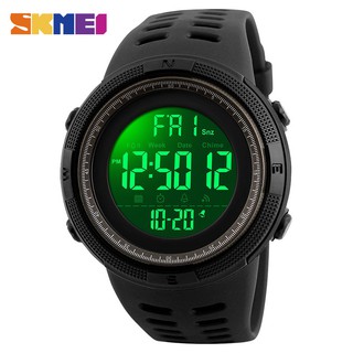 สินค้า Skmei Official 1251 50 ม. นาฬิกาข้อมือสปอร์ตมัลติฟังก์ชั่น El Light Alarm Watch สําหรับผู้ชาย