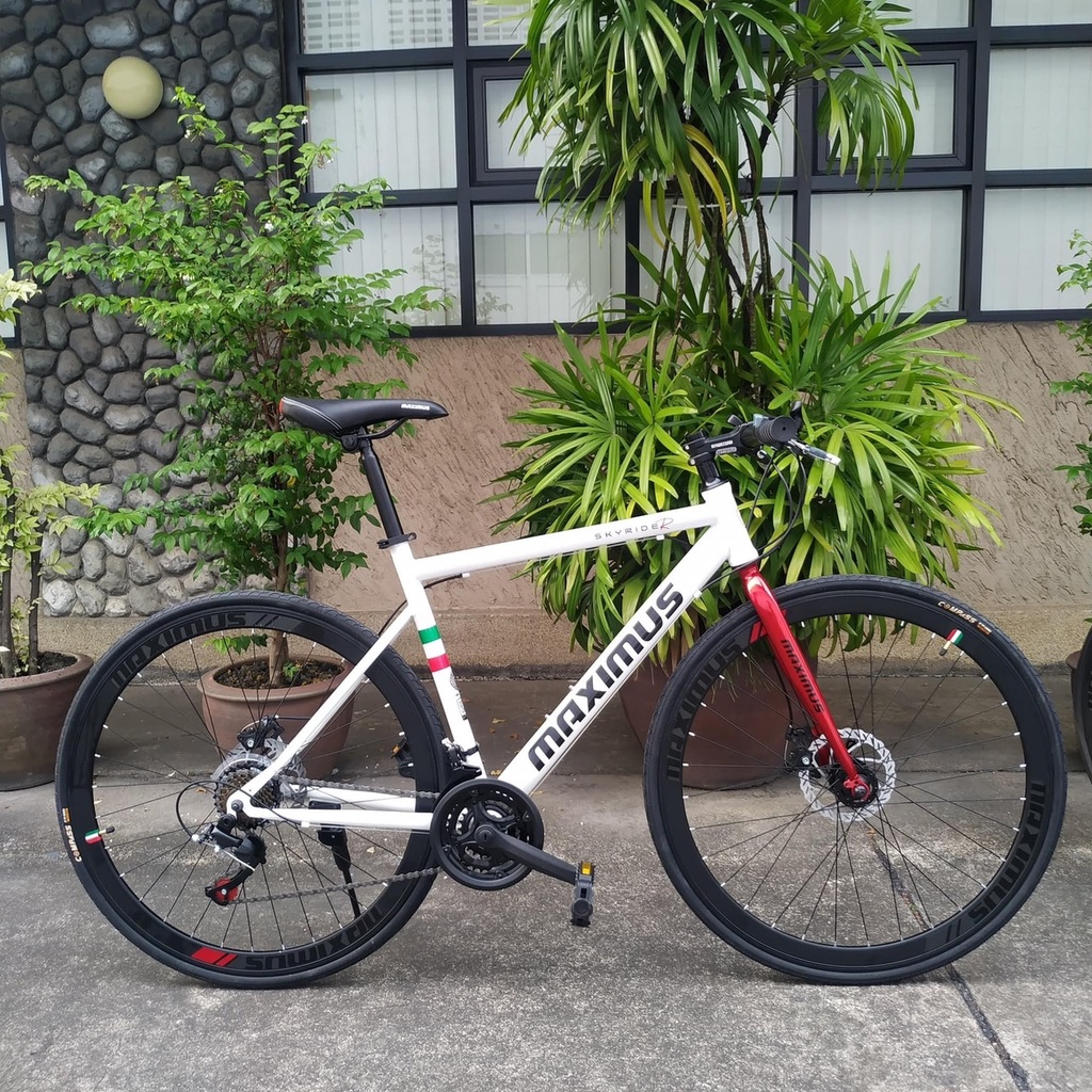 จักรยานไฮบริด-maximus-รุ่น-skyride-r-2019-เกียร์-21-speed-รับประกันเฟรมนาน-3-ปี-แถมฟรีเซตไฟหน้าหลัง-พร้อมส่ง