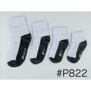 สินค้า OW Socks ถุงเท้านักเรียนพื้นเทา P822 แพ็ค 12 คู่ 1 ไซส์