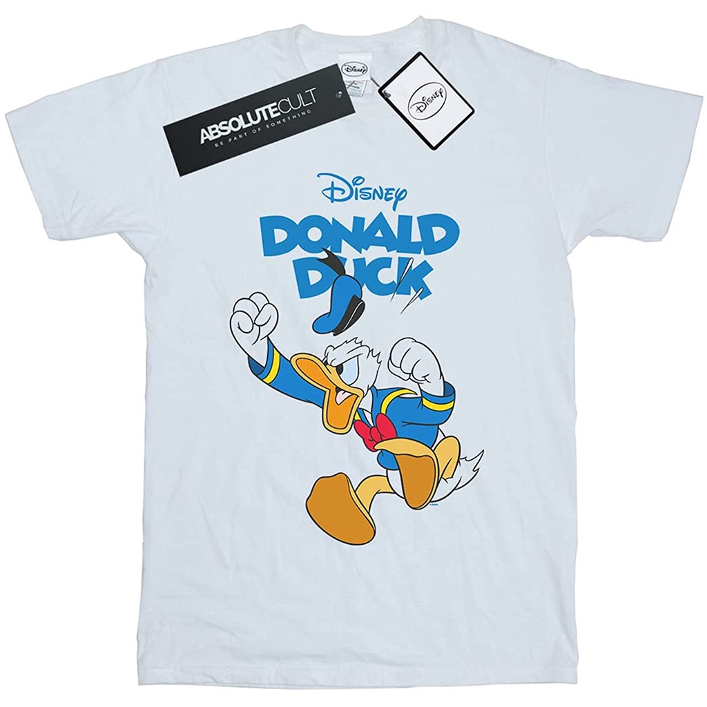 เสื้อยืดผ้าฝ้ายพิมพ์ลายดิสนีย์เสือยืดผู้ชาย-เสื้อบอดี้โ-disney-mens-donald-duck-furious-donald-t-shirt-t-shirt