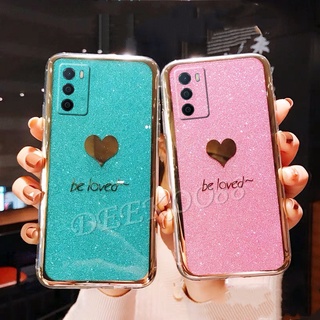 เคสโทรศัพท์ OPPO A16 New Case Bling Gold Glitter Be Loved Hardcase Silicone Fashion Back Cover เคส OPPOA16 Casing