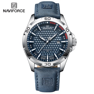 Naviforce 8023 นาฬิกาข้อมือควอตซ์แฟชั่น สายหนัง กันน้ํา มีปฏิทิน สําหรับบุรุษ