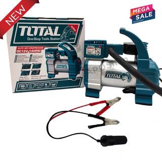 TOTAL ปั๊มลมมินิแบบพกพา 12V. 140PSI รุ่น TTAC1406