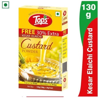 Tops Custard Powder Kesar Elaichi - 100g + Free 30% Extra Mono Carton ผงคัสตาร์ดครีม คัสตาร์ดผง ไส้ขนม คัสตาร์ดครีม คัสต