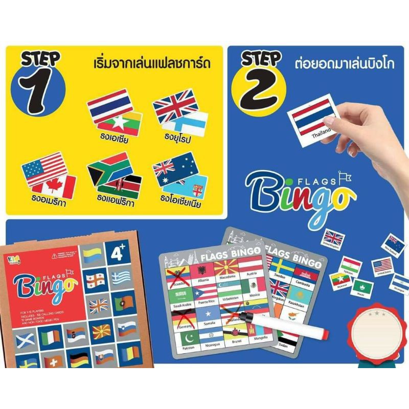 เกมบิงโกธงชาติทั่วโลก-156-ประเทศ-flag-bingo-2winbooktoys