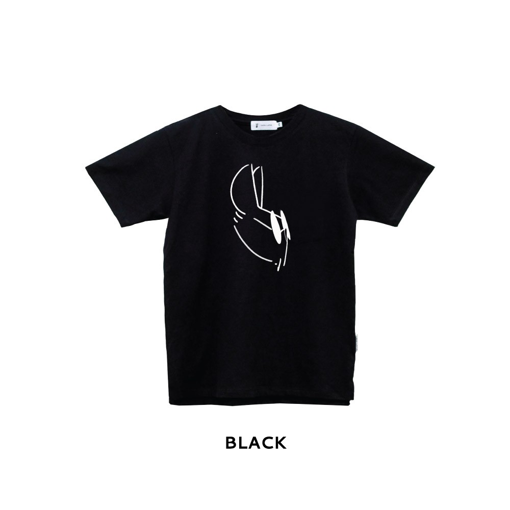 casa-lapin-a-rabb-t-shirt-เสื้อยืดคอกลม-สีดำ