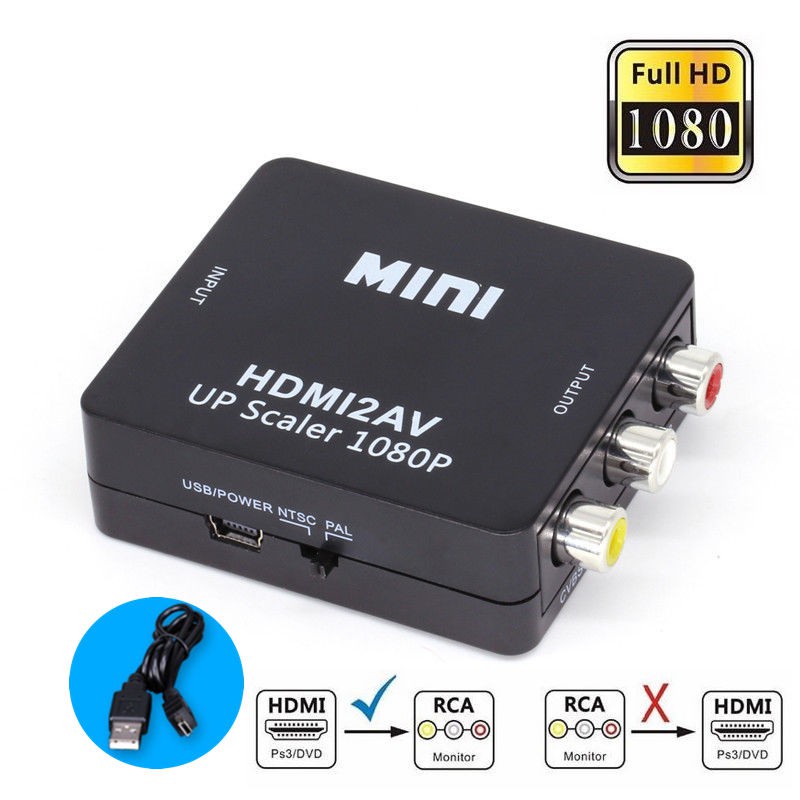 ส่งจากไทย-hdmi-to-av-converter-1080p-แปลงสัญญาณภาพจาก-hdmi-เป็น-av-black-white-ตัวแปลงสัญญาณ-hdmi2av