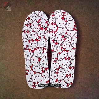 รองเท้าแกะลาย | ลาย Hello Kitty 1 | ช้างดาว ของแท้ | Handmade | (Pre-พรีออเดอร์)