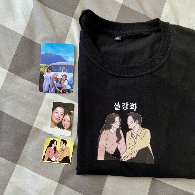 เสื้อยืด-พิมพ์ลาย-snowdrop-jisoo-blackpink-jung-hae-in