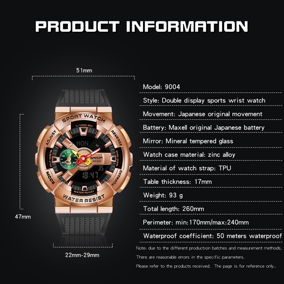 sanda-แบรนด์ยอดนิยม-นาฬิกาแฟชั่น-หรูหรา-ผู้ชาย-นาฬิกากันน้ํา-โครโนกราฟ-นาฬิกาข้อมือผู้ชาย-จอแสดงผลคู่-นาฬิกาอิเล็กทรอนิกส์