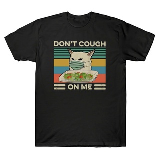 【100% cotton】ใหม่ เสื้อยืดลําลอง แขนสั้น พิมพ์ลายแมว Meme DonT Cough On Me Funny Cat สไตล์วินเทจ สําหรับผู้ชาย Pklckn16