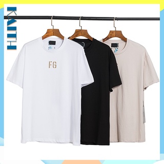 เสื้อยืดโอเวอร์ไซส์พร้อมส่ง เสื้อยืดแขนสั้น ผ้าฝ้าย พิมพ์ลายตัวอักษร Fg สีกากี ทรงหลวม ขนาดใหญ่ สไตล์ฮิปฮอป แฟชั่นฤดูร้อ