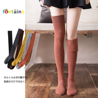 ภาพหน้าปกสินค้าFashion Warm Solid Color Stockings Women Cotton Thigh High Stockings Calf Thickened Terry Black Long Stockings Thermal Stockings ที่เกี่ยวข้อง