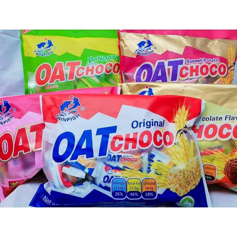 สุดฮิต-oat-choco-twinfish-ของแท้จากมาเลเซีย-ข้าวโอ๊ตอัดแท่ง-ขนมข้าวโอ๊ต-ขนมมาเลเซีย-สินค้า