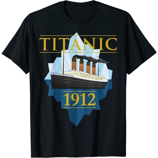 เสื้อยืด ผ้าฝ้าย พิมพ์ลายเรือใบ สไตล์วินเทจ สําหรับผู้ชาย 1912