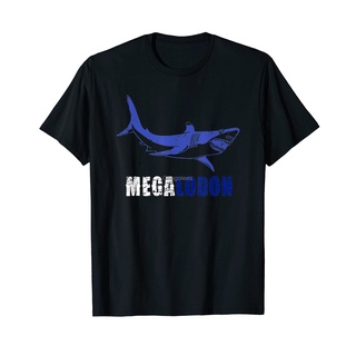 tshirtเสื้อยืดคอกลมฤดูร้อนขายดี เสื้อยืดลําลอง แขนสั้น พิมพ์ลาย Megalodon Giant Shark Marine Animal Of Sea สําหรับ APaao