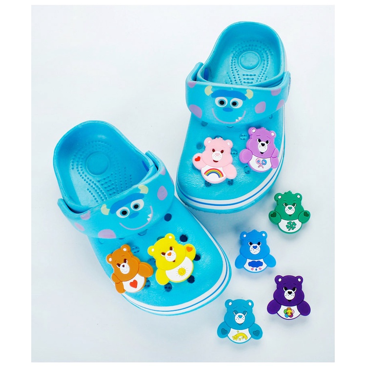 จี้การ์ตูนหมี-jibbits-น่ารัก-jibitz-croc-pins-สีม่วง-สีชมพู-หมี-รองเท้า-เสน่ห์-รองเท้าเด็ก-อุปกรณ์เสริมตกแต่ง-jibbits-สําหรับ-croc