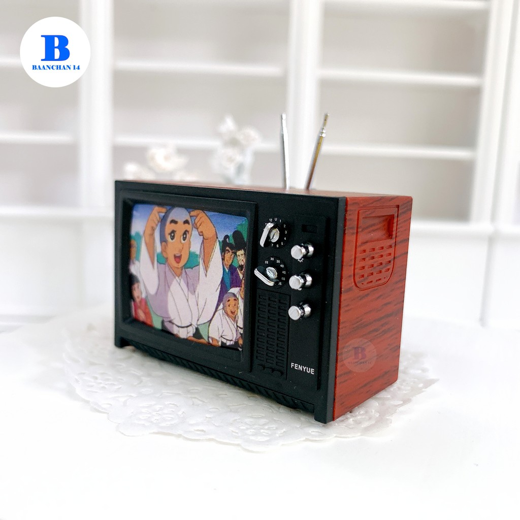 baanchan14โมเดลทีวี-โทรทัศน์โบราณของเล่น-บ้านตุ๊กตา-ของจิ๋ว-miniature-tv-classic-model-dollhouse-ของสะสม-พร๊อพ-ฟิกเกอร์