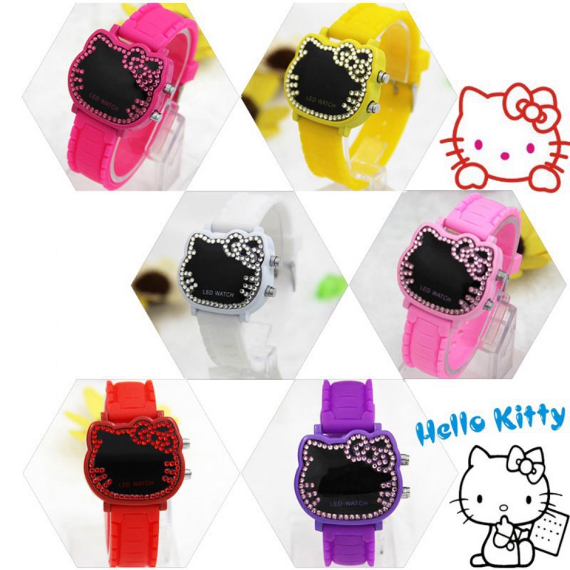 นาฬิกาดิจิตอล-led-hello-kitty-กันน้ำสำหรับเด็ก