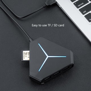 ภาพขนาดย่อของภาพหน้าปกสินค้า6 Port USB Hub Splitter 3.5 mm ชุดหูฟังอะแดปเตอร์ Aux Laptop จากร้าน hxbgxb.th บน Shopee ภาพที่ 2