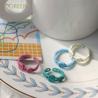 สินค้า Doreen เครื่องประดับแหวนโลหะผสมรูปหัวใจสไตล์เกาหลีสําหรับผู้หญิง