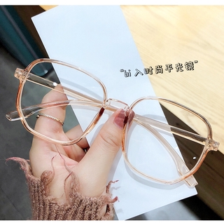 ภาพหน้าปกสินค้าFlash sale Polygonal Glasses Frame Female Trend Big Frame Anti-blue Light Flat Mirror Small Red Book with The Same Paragraph ที่เกี่ยวข้อง