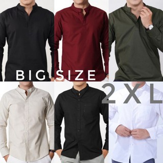 เสื้อเชิ้ตไซส์ใหญ่ 2XL คอจีน ผ่าหน้า ✨ oxford shirts เสื้อผ้าผู้ชาย