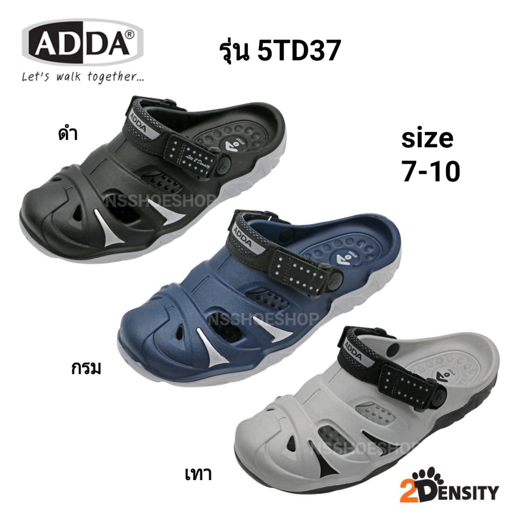 ภาพหน้าปกสินค้าADDA 2density รองเท้าแตะ รองเท้าลำลอง สำหรับผู้ชาย แบบสวมหัวโต แบบสวม รุ่น 5TD37 size 7-10