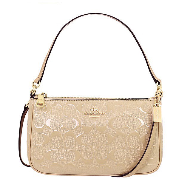 EMS COACH F56518 TOP HANDLE POUCH IN SIGNATURE DEBOSSED PATENT LEATHER Shopee Thailand