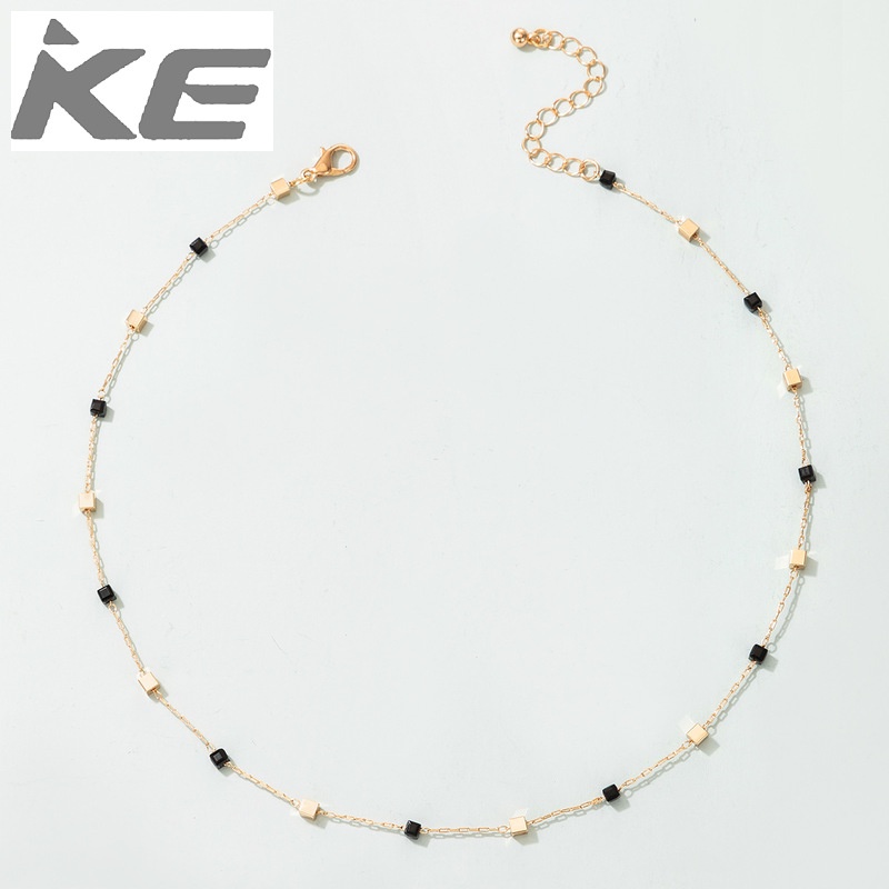 jewelry-three-dimensional-square-necklace-necklace-simple-and-simple-chain-short-clavicle-chai