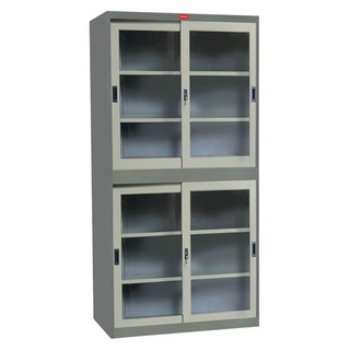 File cabinet STEEL CABINET PRELUDE PK-302 GREY Office furniture Home &amp; Furniture ตู้เอกสาร ตู้เอกสารบานเลื่อนกระจก PRELU